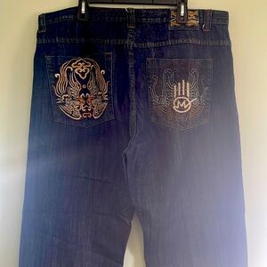 Ms Keen 40x32 Dark Washed Baggy Jeans